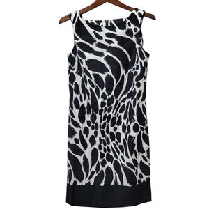 AB Studio Dress Women’s Size 6 Black White Sheath NWT $48